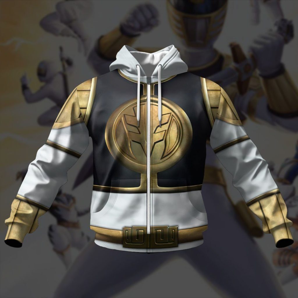 gearhuman 3d mighty morphin white power rangers custom hoodie apparel gn01101 3d apparel 965372 - Power Rangers Mall