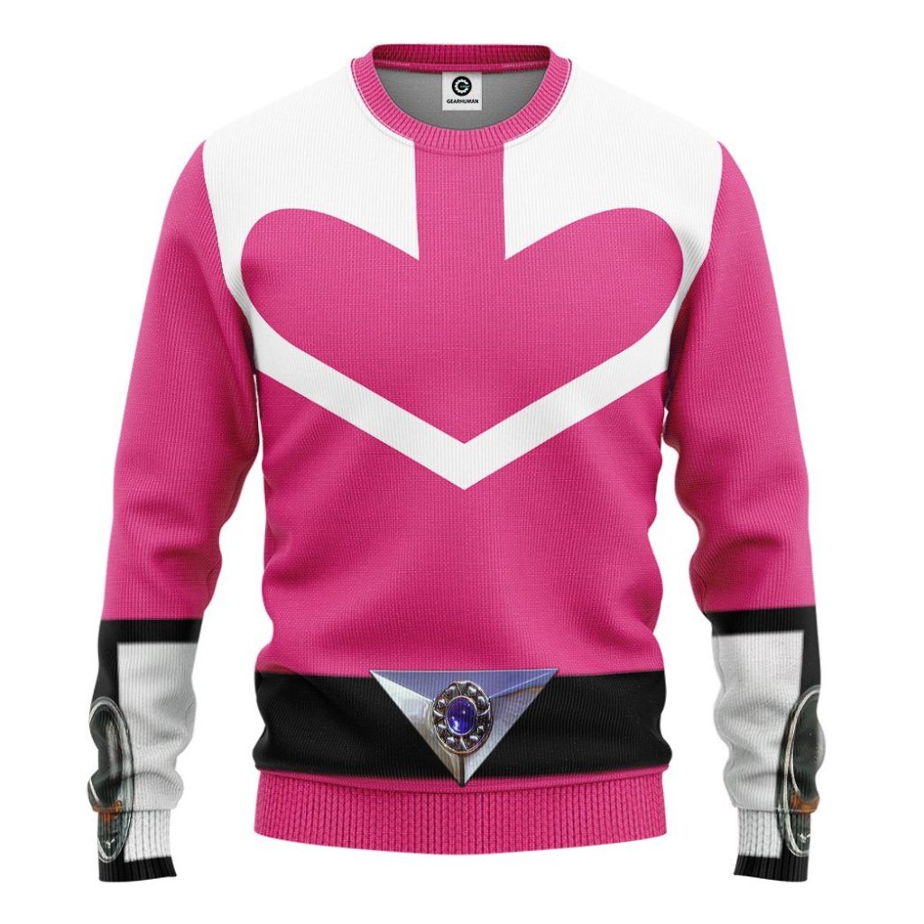 gearhuman 3d pink power rangers time force tshirt hoodie apparel gb15017 3d apparel long sleeve s 925209 - Power Rangers Mall