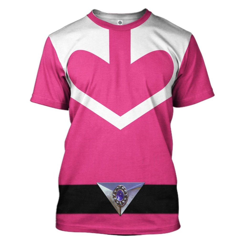 gearhuman 3d pink power rangers time force tshirt hoodie apparel gb15017 3d apparel t shirt s 694393 - Power Rangers Mall