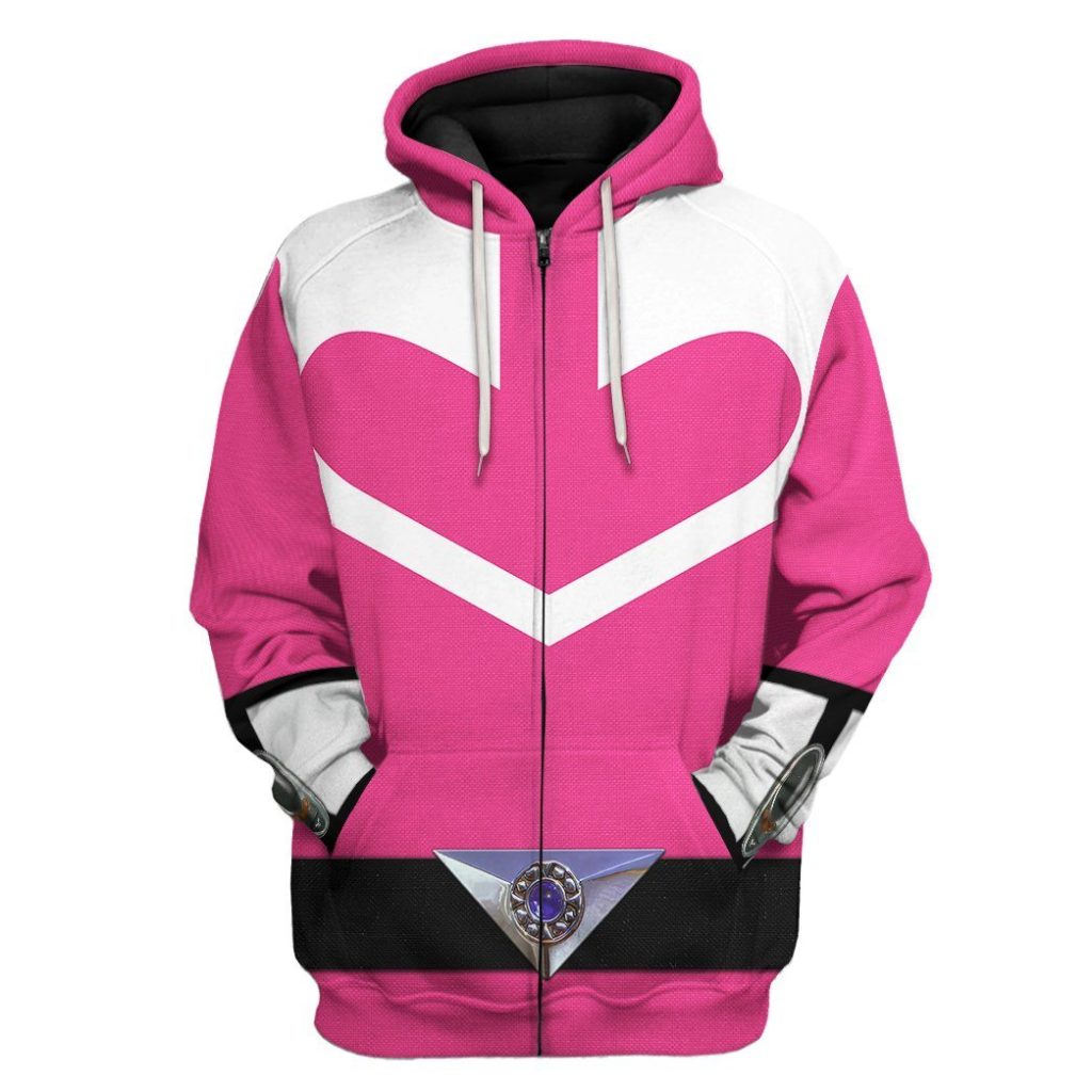 gearhuman 3d pink power rangers time force tshirt hoodie apparel gb15017 3d apparel zip hoodie s 495664 - Power Rangers Mall