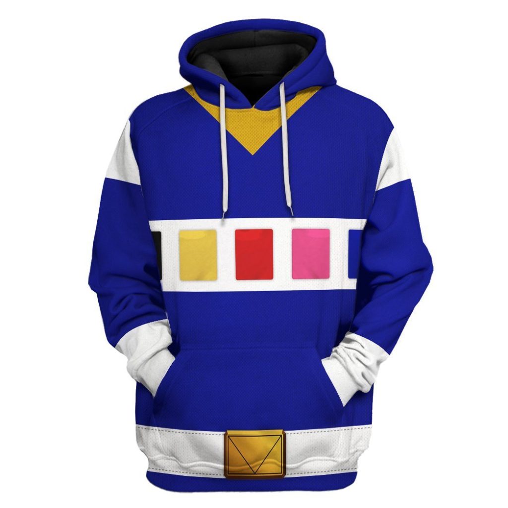 gearhuman 3d power rangers in space blue custom tshirt hoodie apparel gv040114 3d apparel hoodie s 320238 - Power Rangers Mall