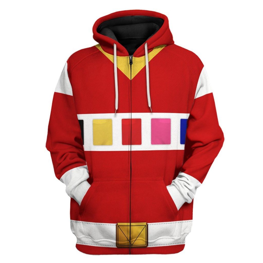 gearhuman 3d power rangers in space red custom tshirt hoodie apparel gv040115 3d apparel zip hoodie s 583717 - Power Rangers Mall