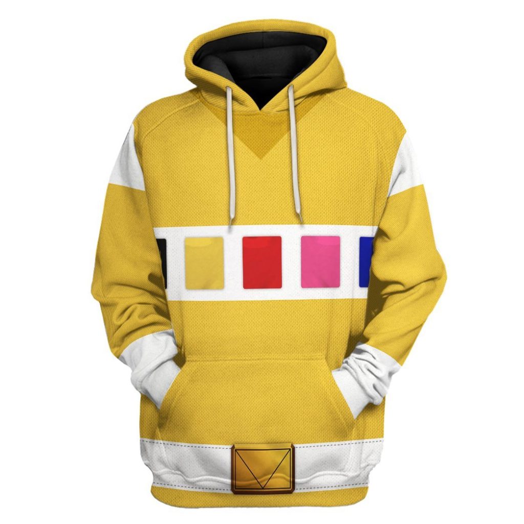 gearhuman 3d power rangers in space yellow custom tshirt hoodie apparel gv040113 3d apparel hoodie s 106324 - Power Rangers Mall