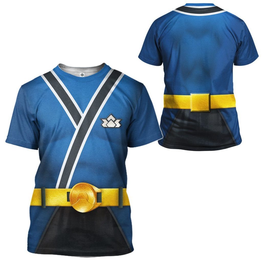 gearhuman 3d power rangers samurai blue custom tshirt hoodie apparel gv08018 3d apparel 486922 - Power Rangers Mall