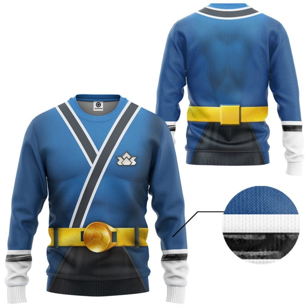 gearhuman 3d power rangers samurai blue custom tshirt hoodie apparel gv08018 3d apparel 546978 - Power Rangers Mall