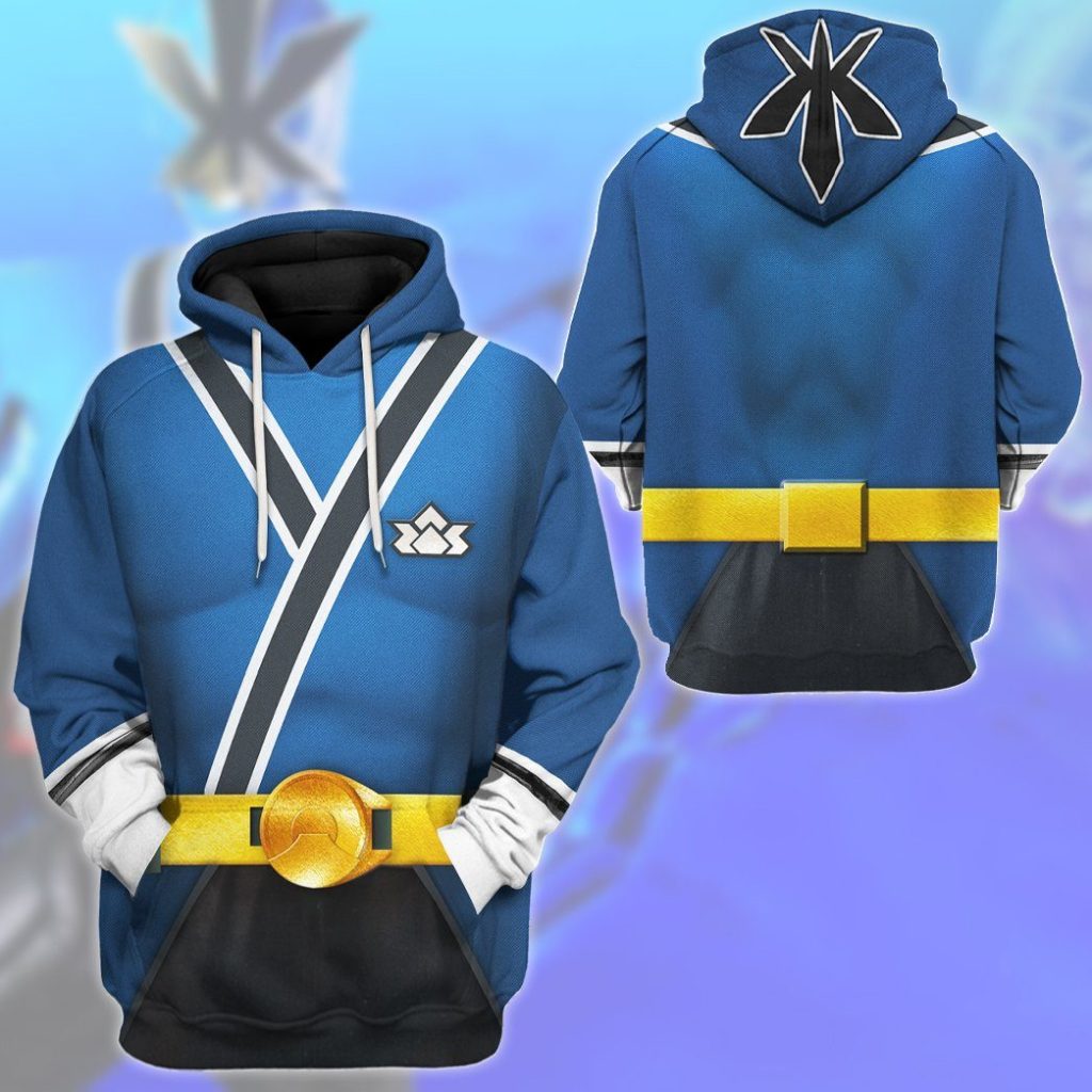 gearhuman 3d power rangers samurai blue custom tshirt hoodie apparel gv08018 3d apparel 572651 - Power Rangers Mall