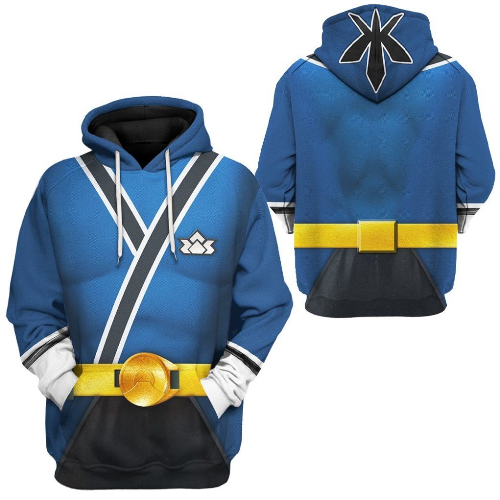 gearhuman 3d power rangers samurai blue custom tshirt hoodie apparel gv08018 3d apparel 836537 - Power Rangers Mall