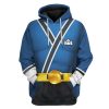 gearhuman 3d power rangers samurai blue custom tshirt hoodie apparel gv08018 3d apparel hoodie s 574677 - Power Rangers Mall