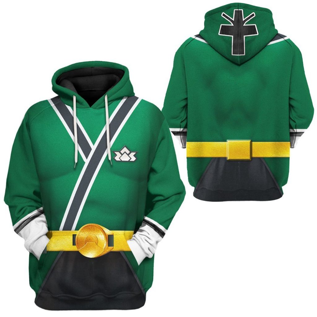 gearhuman 3d power rangers samurai green custom tshirt hoodie apparel gv08017 3d apparel 618509 - Power Rangers Mall