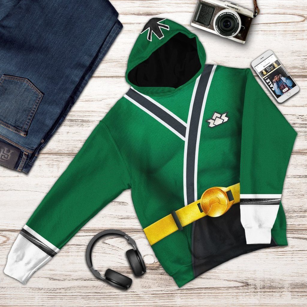 gearhuman 3d power rangers samurai green custom tshirt hoodie apparel gv08017 3d apparel 722612 - Power Rangers Mall