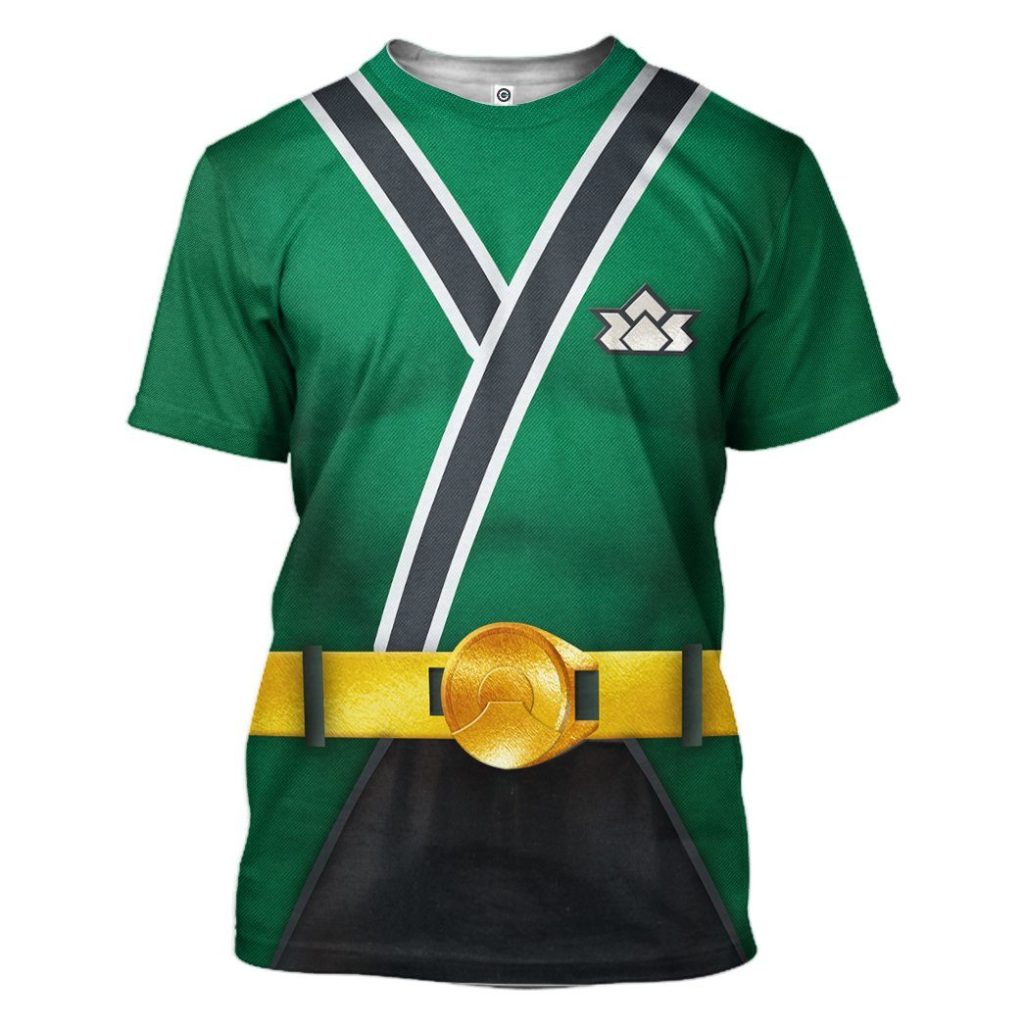 gearhuman 3d power rangers samurai green custom tshirt hoodie apparel gv08017 3d apparel t shirt s 491680 - Power Rangers Mall