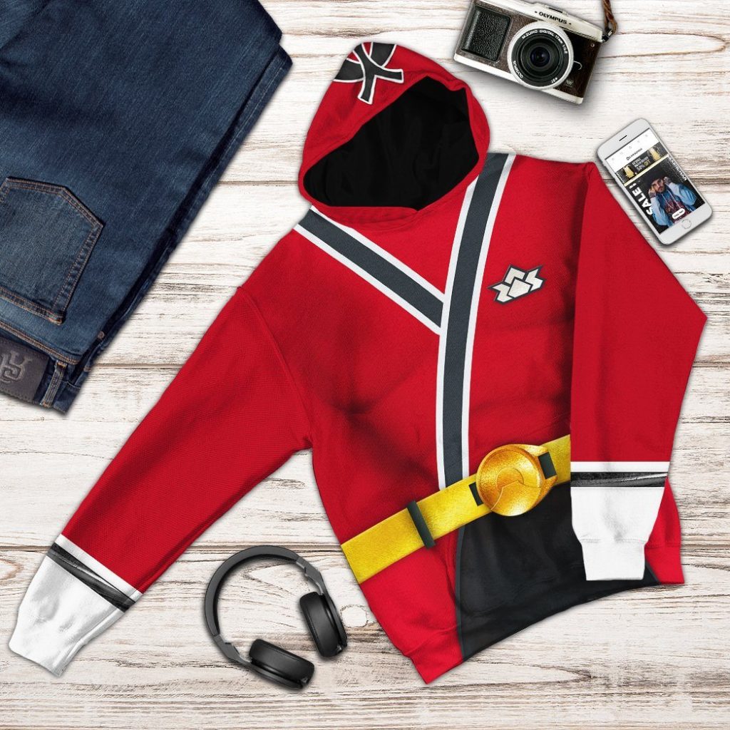 gearhuman 3d power rangers samurai red custom tshirt hoodie apparel gv08016 3d apparel 319558 - Power Rangers Mall