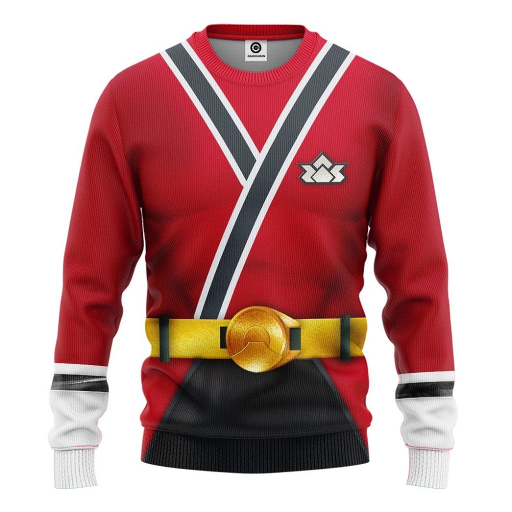 gearhuman 3d power rangers samurai red custom tshirt hoodie apparel gv08016 3d apparel long sleeve s 576071 - Power Rangers Mall