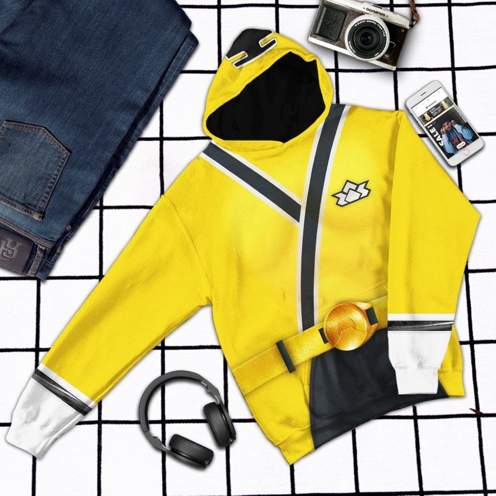 gearhuman 3d power rangers samurai yellow custom tshirt hoodie apparel gv08019 3d apparel 658334 - Power Rangers Mall