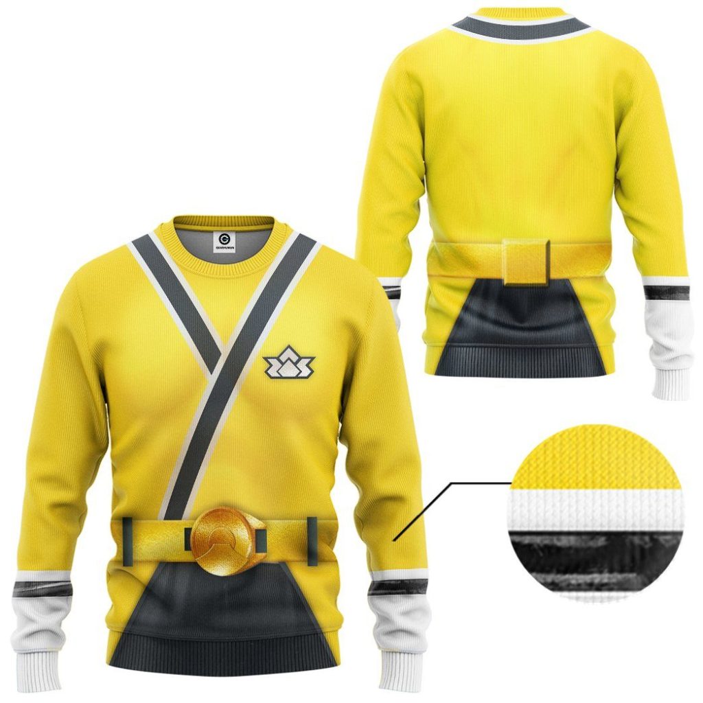 gearhuman 3d power rangers samurai yellow custom tshirt hoodie apparel gv08019 3d apparel 920657 - Power Rangers Mall