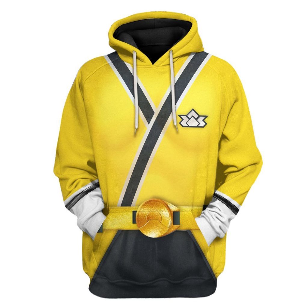 gearhuman 3d power rangers samurai yellow custom tshirt hoodie apparel gv08019 3d apparel hoodie s 366117 - Power Rangers Mall