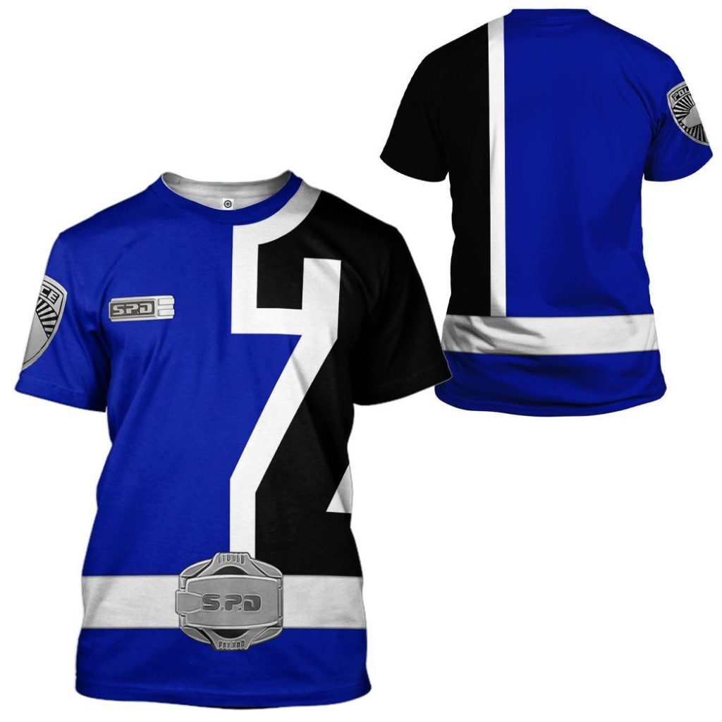 gearhuman 3d power rangers spd blue tshirt hoodie apparel gb290125 3d apparel 727263 - Power Rangers Mall
