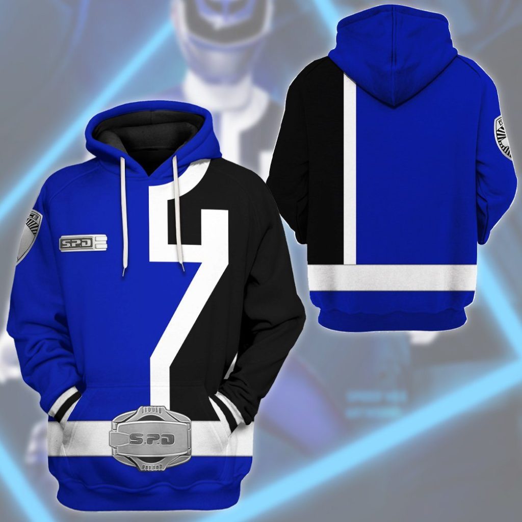 gearhuman 3d power rangers spd blue tshirt hoodie apparel gb290125 3d apparel 855277 - Power Rangers Mall