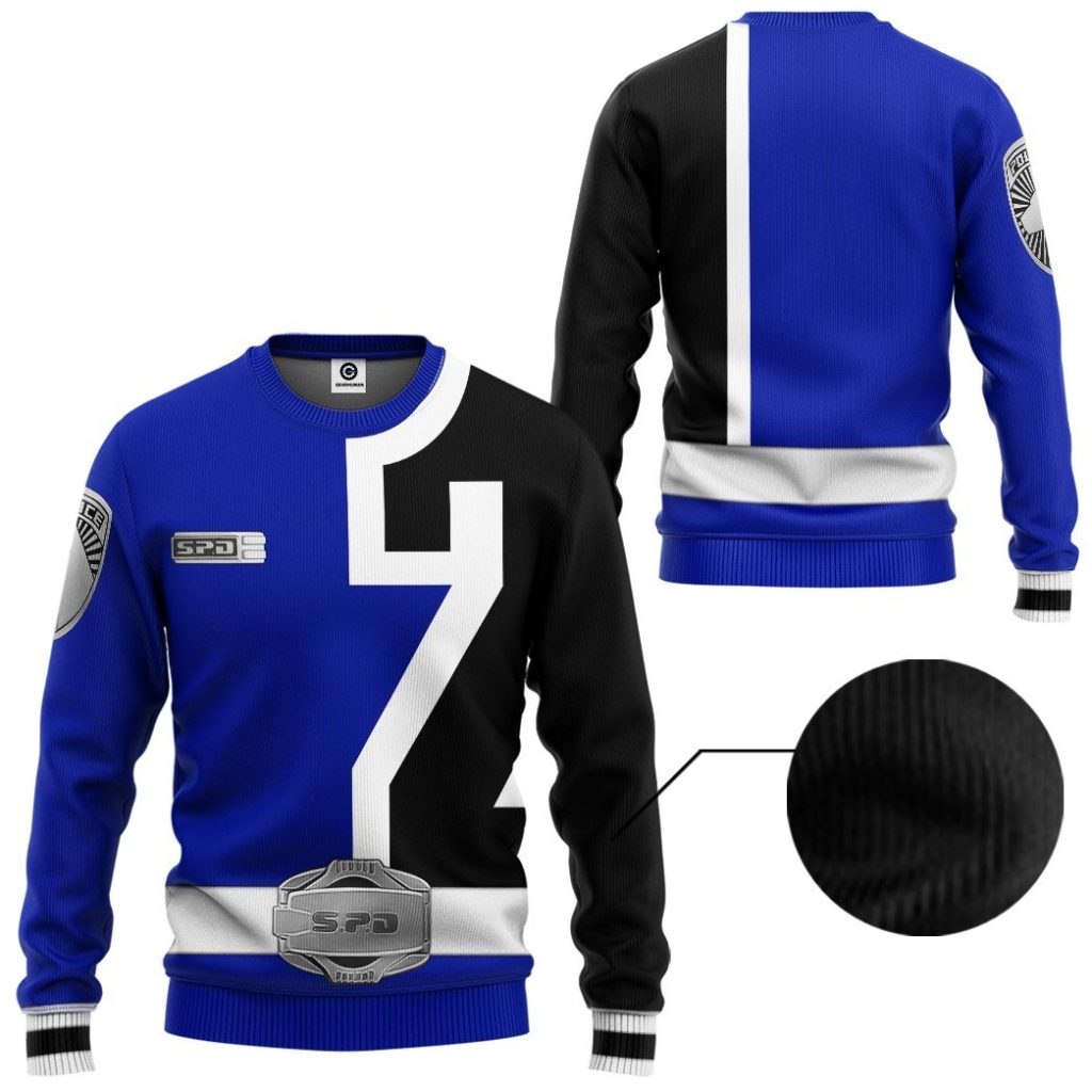 gearhuman 3d power rangers spd blue tshirt hoodie apparel gb290125 3d apparel 856683 - Power Rangers Mall