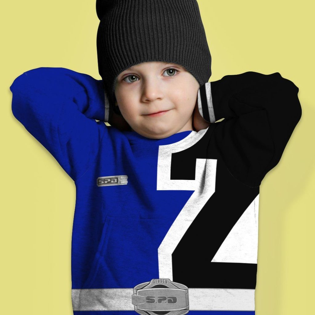 gearhuman 3d power rangers spd blue tshirt hoodie kids gb220210 kid 3d apparel 114222 85715866 b1dd 4f59 8ee5 c26c25a569dd - Power Rangers Mall
