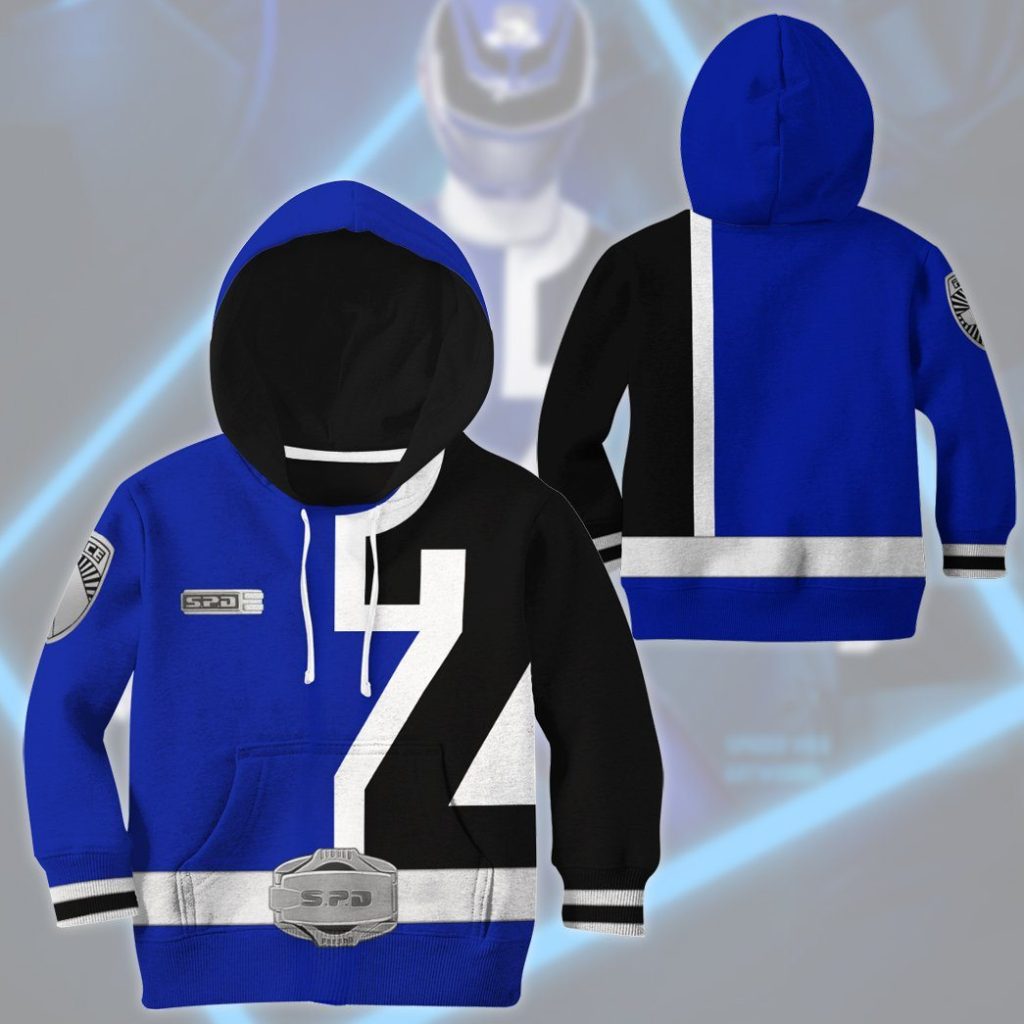gearhuman 3d power rangers spd blue tshirt hoodie kids gb220210 kid 3d apparel 468750 e14e3300 7b98 479d a91a ecada94f9e26 - Power Rangers Mall