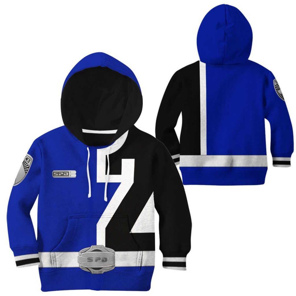 gearhuman 3d power rangers spd blue tshirt hoodie kids gb220210 kid 3d apparel 563232 66fc5e22 6784 42d8 b22f 9c5923e1b8f8 - Power Rangers Mall