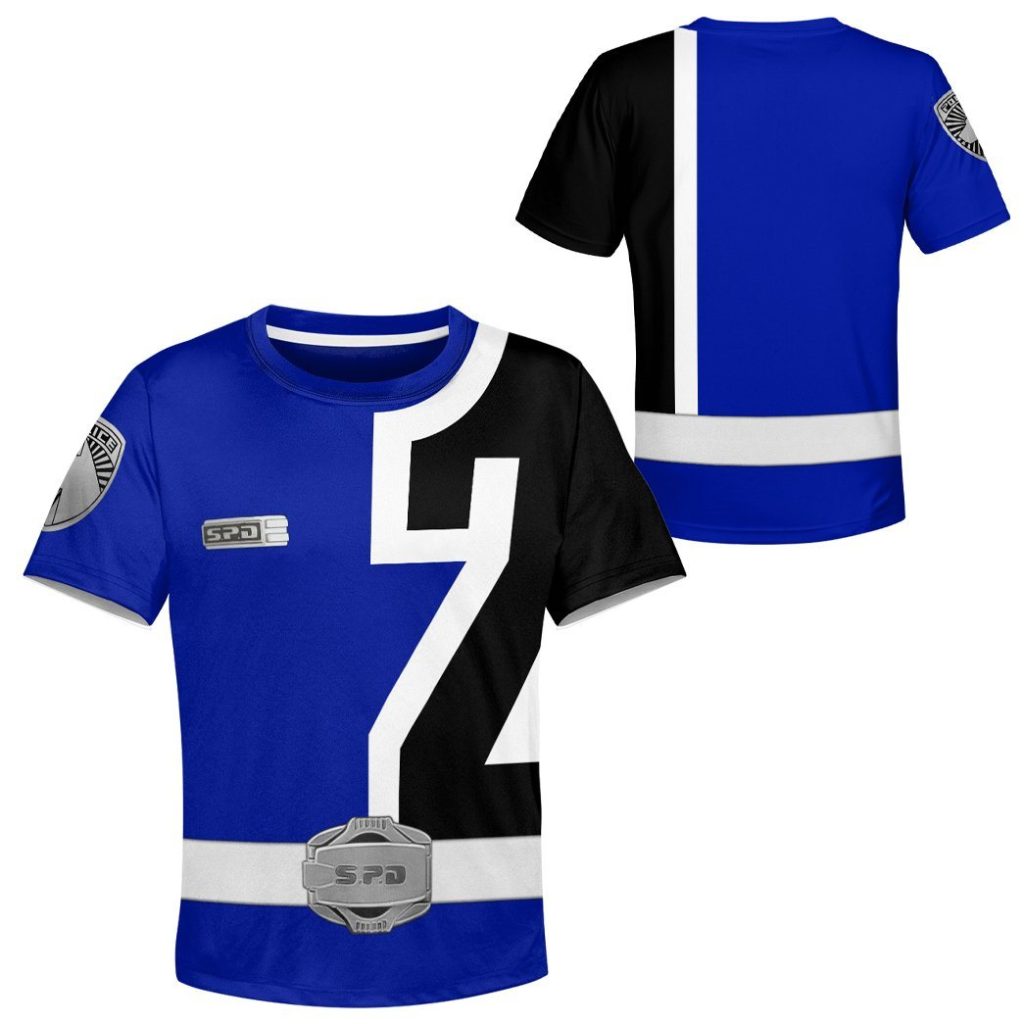 gearhuman 3d power rangers spd blue tshirt hoodie kids gb220210 kid 3d apparel 961132 a3934ef5 6de0 498c a97f 5c9b7996bed6 - Power Rangers Mall