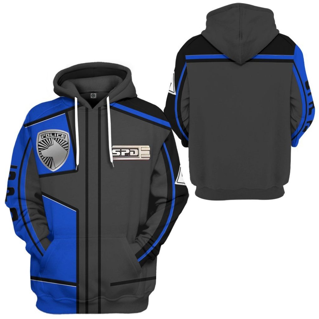 gearhuman 3d power rangers spd blue uniform tshirt hoodie apparel gb290152 3d apparel 109685 - Power Rangers Mall