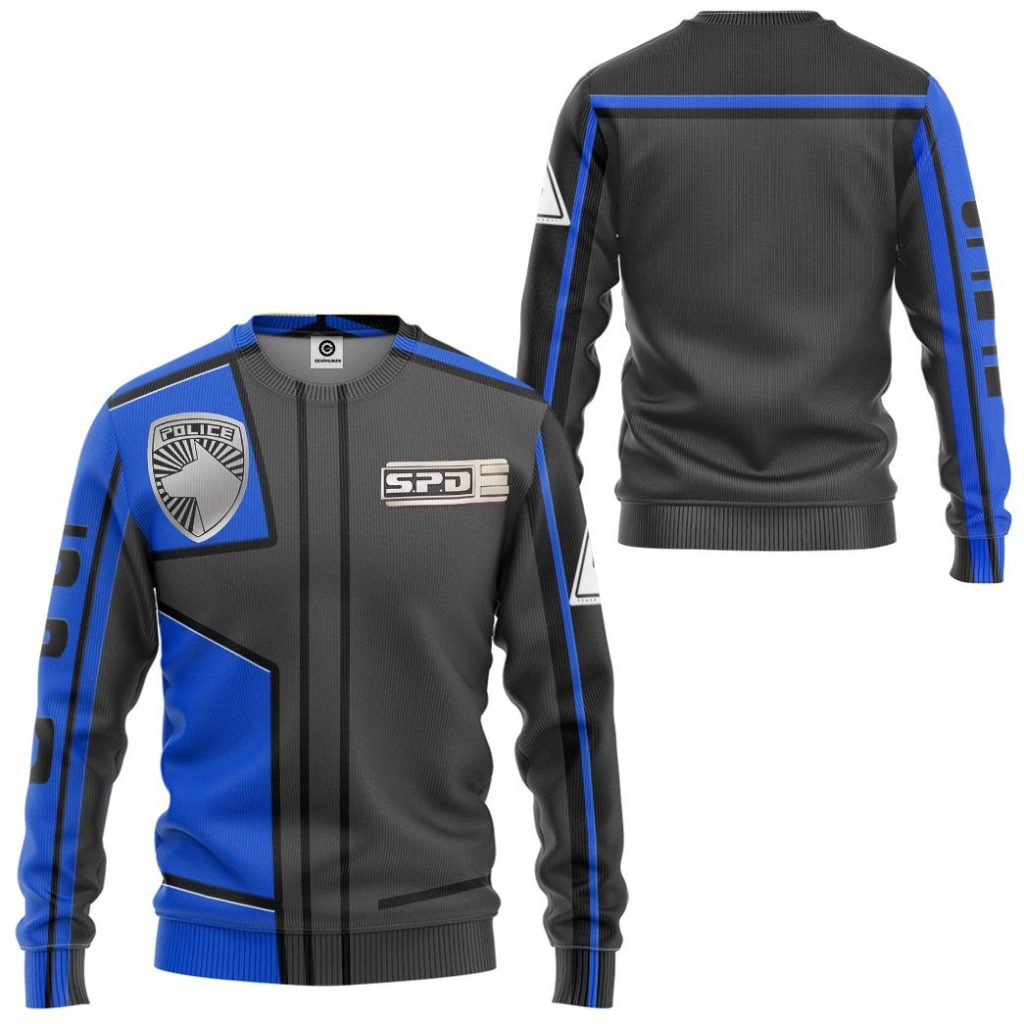 gearhuman 3d power rangers spd blue uniform tshirt hoodie apparel gb290152 3d apparel 125755 - Power Rangers Mall