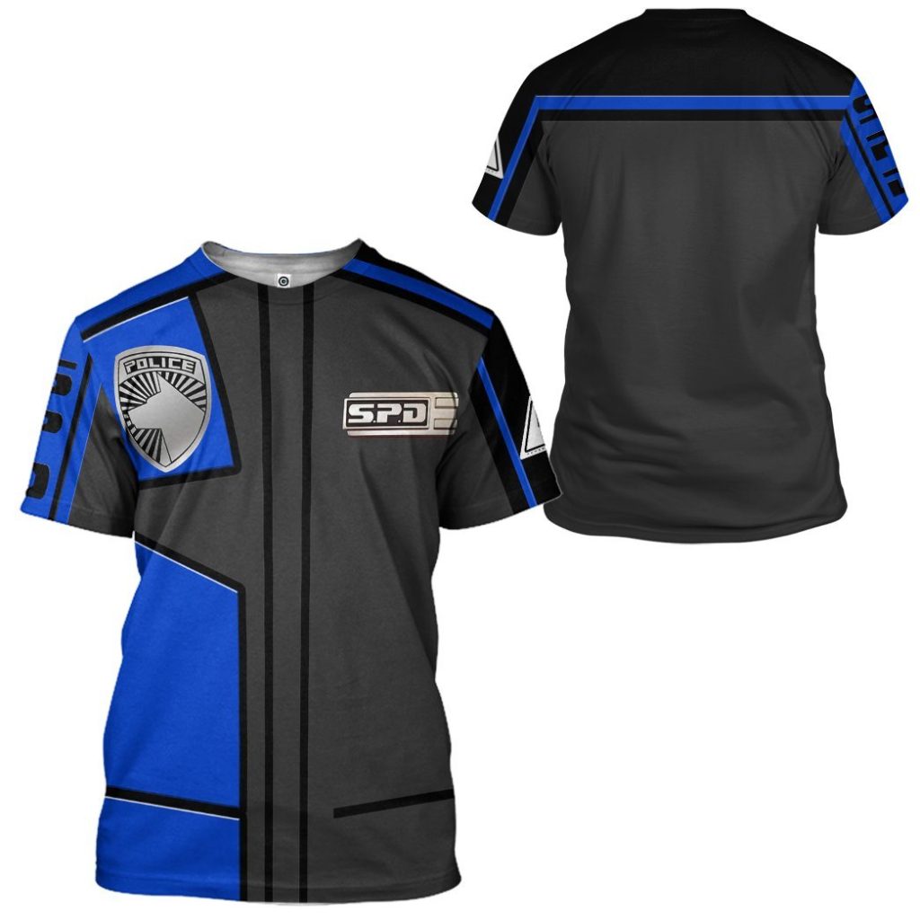 gearhuman 3d power rangers spd blue uniform tshirt hoodie apparel gb290152 3d apparel 174724 - Power Rangers Mall