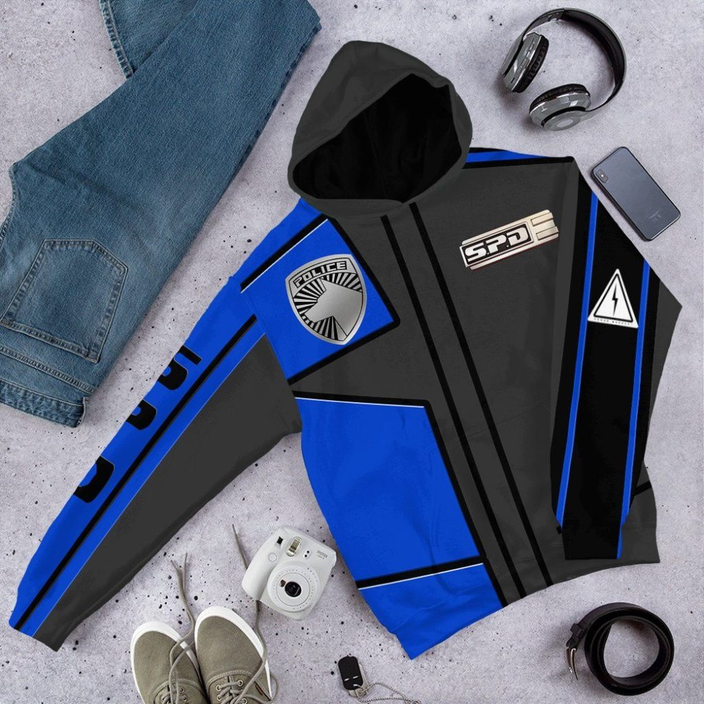 gearhuman 3d power rangers spd blue uniform tshirt hoodie apparel gb290152 3d apparel 475361 - Power Rangers Mall