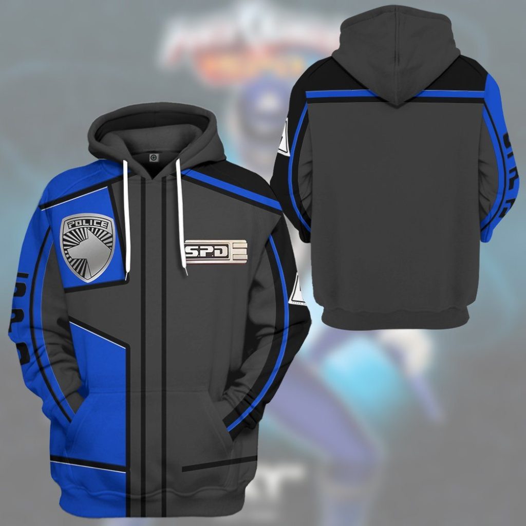 gearhuman 3d power rangers spd blue uniform tshirt hoodie apparel gb290152 3d apparel 535286 - Power Rangers Mall