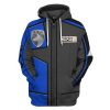 gearhuman 3d power rangers spd blue uniform tshirt hoodie apparel gb290152 3d apparel zip hoodie s 823889 - Power Rangers Mall