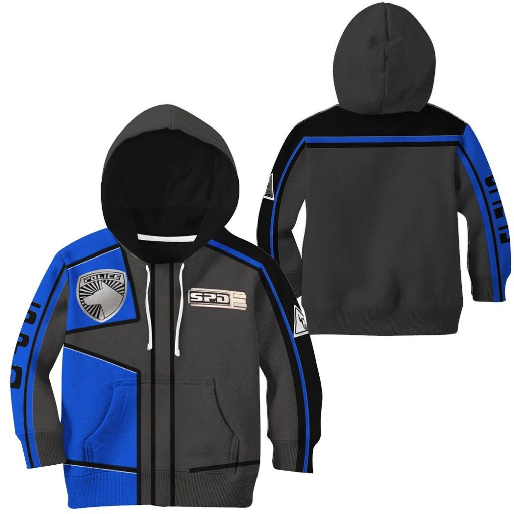gearhuman 3d power rangers spd blue uniform tshirt hoodie kids gb220220 kid 3d apparel 397071 3a8f62da 48eb 43c6 a9a6 4b39faad598d - Power Rangers Mall