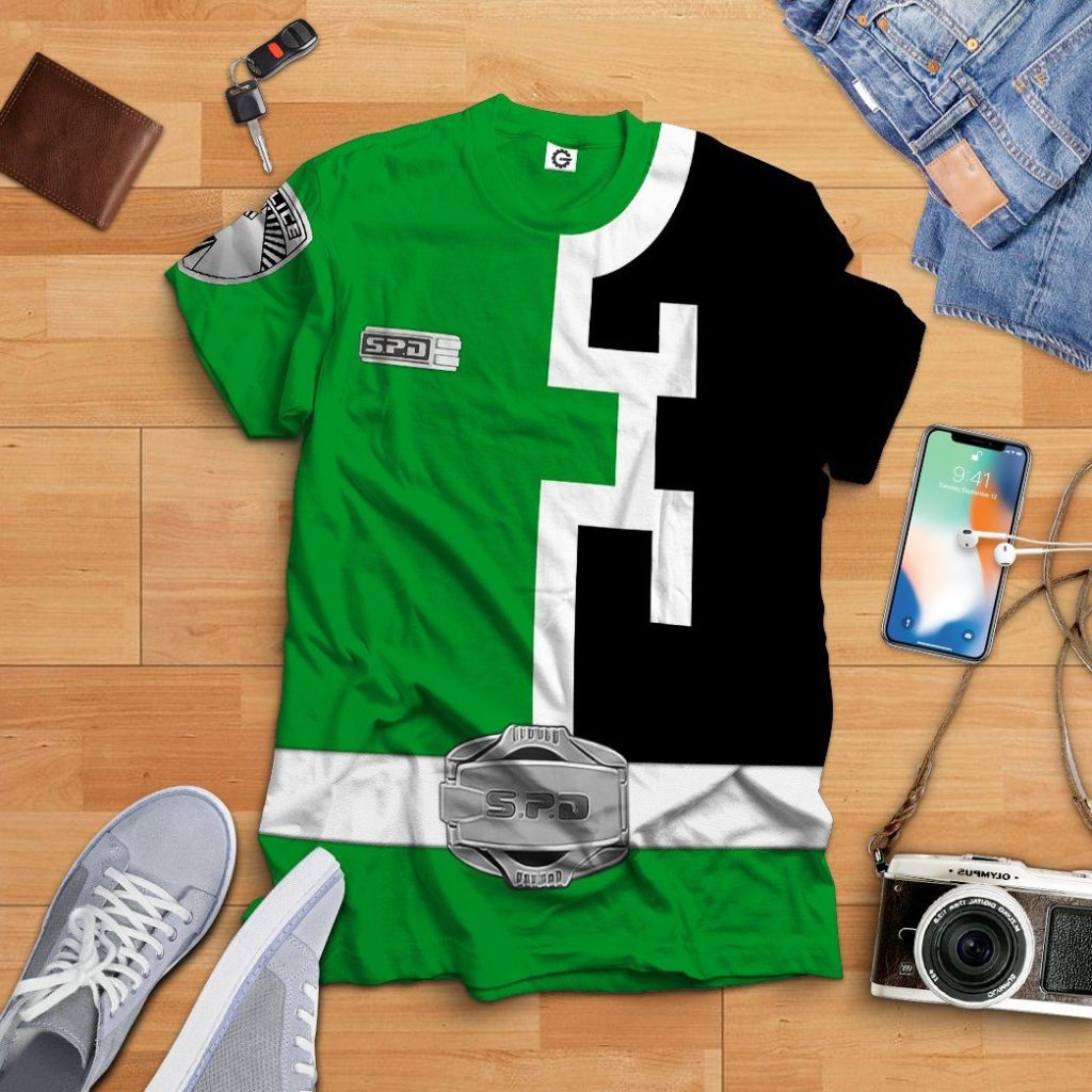 gearhuman 3d power rangers spd green tshirt hoodie apparel gb290121 3d apparel 127434 - Power Rangers Mall