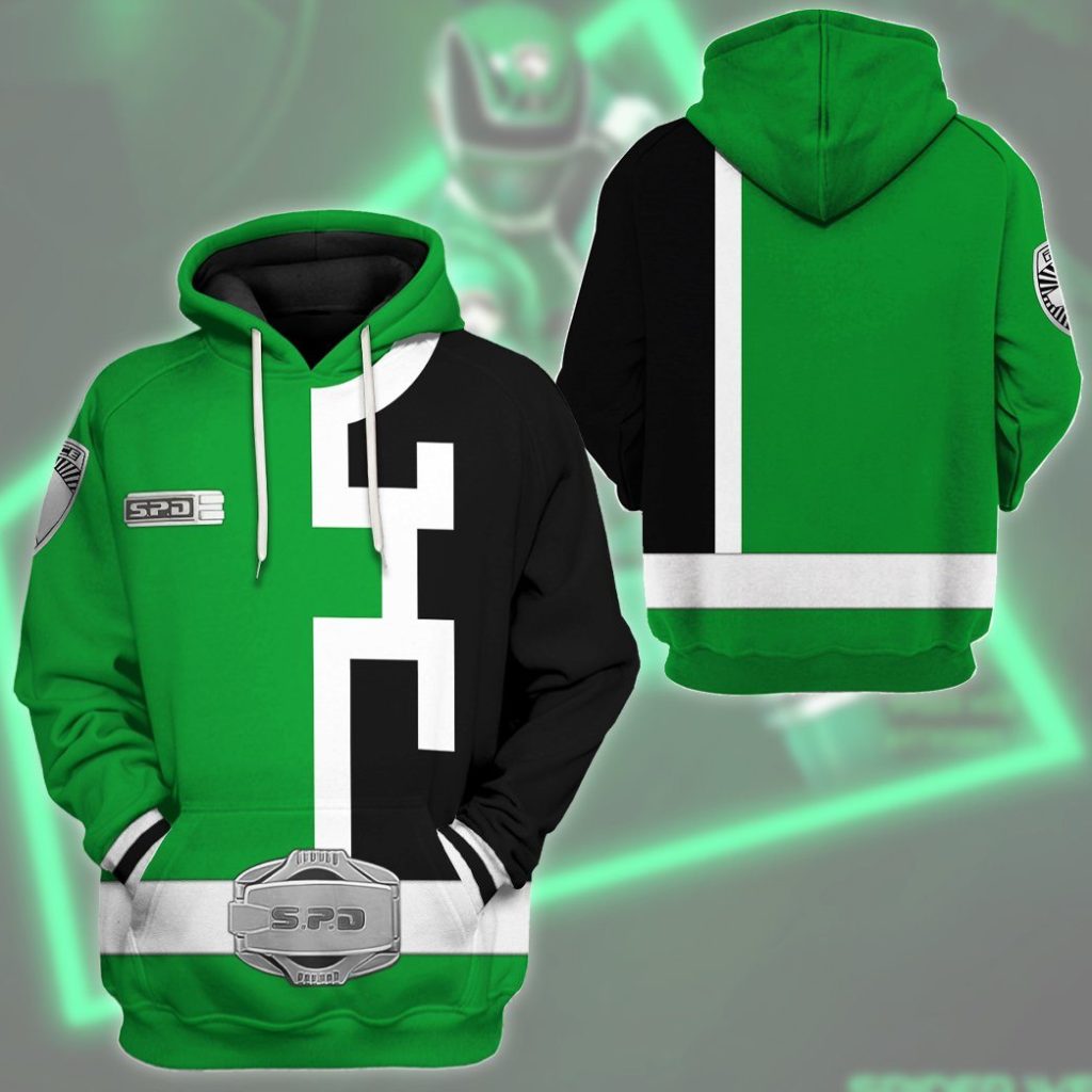 gearhuman 3d power rangers spd green tshirt hoodie apparel gb290121 3d apparel 268002 - Power Rangers Mall