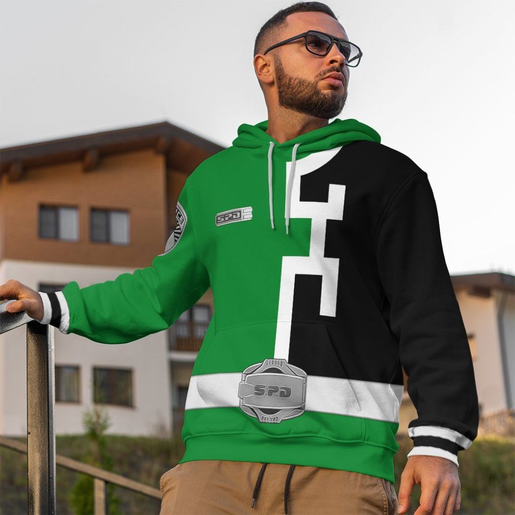 gearhuman 3d power rangers spd green tshirt hoodie apparel gb290121 3d apparel 529140 - Power Rangers Mall