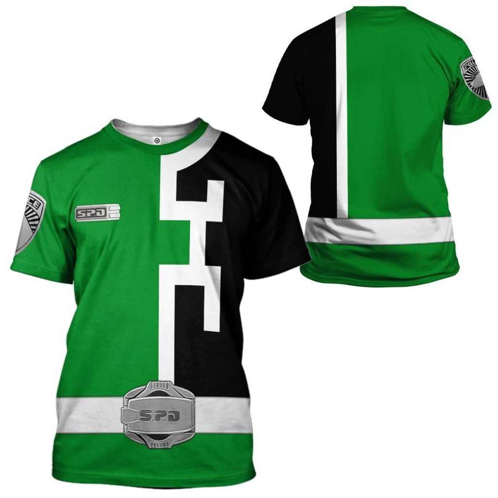 gearhuman 3d power rangers spd green tshirt hoodie apparel gb290121 3d apparel 656216 - Power Rangers Mall