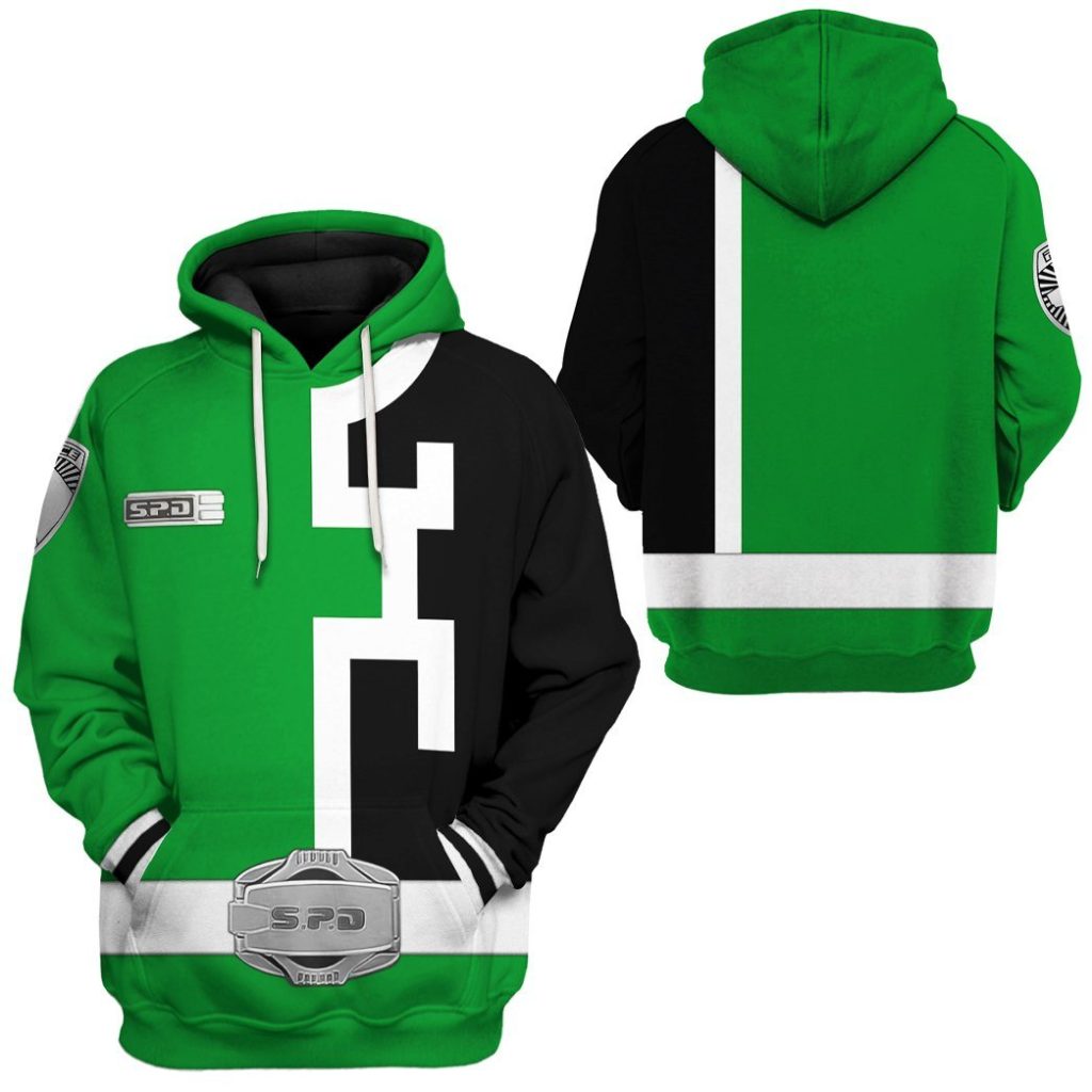 gearhuman 3d power rangers spd green tshirt hoodie apparel gb290121 3d apparel 725507 - Power Rangers Mall