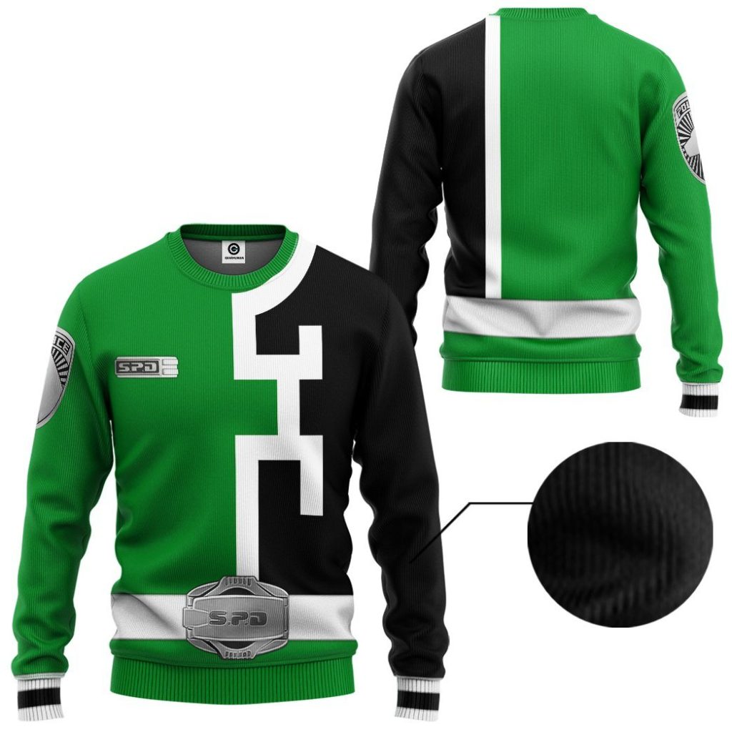 gearhuman 3d power rangers spd green tshirt hoodie apparel gb290121 3d apparel 823453 - Power Rangers Mall