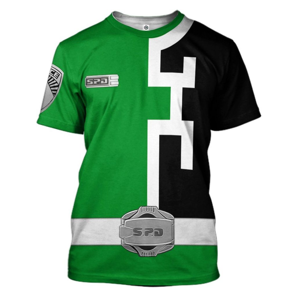 gearhuman 3d power rangers spd green tshirt hoodie apparel gb290121 3d apparel t shirt s 506165 - Power Rangers Mall