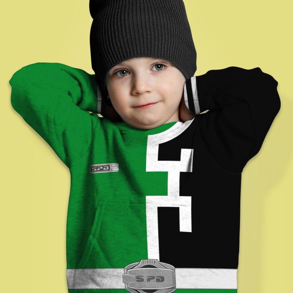 gearhuman 3d power rangers spd green tshirt hoodie kids gb22025 kid 3d apparel 583149 647d8225 257b 46c9 b613 e724aae89a03 - Power Rangers Mall