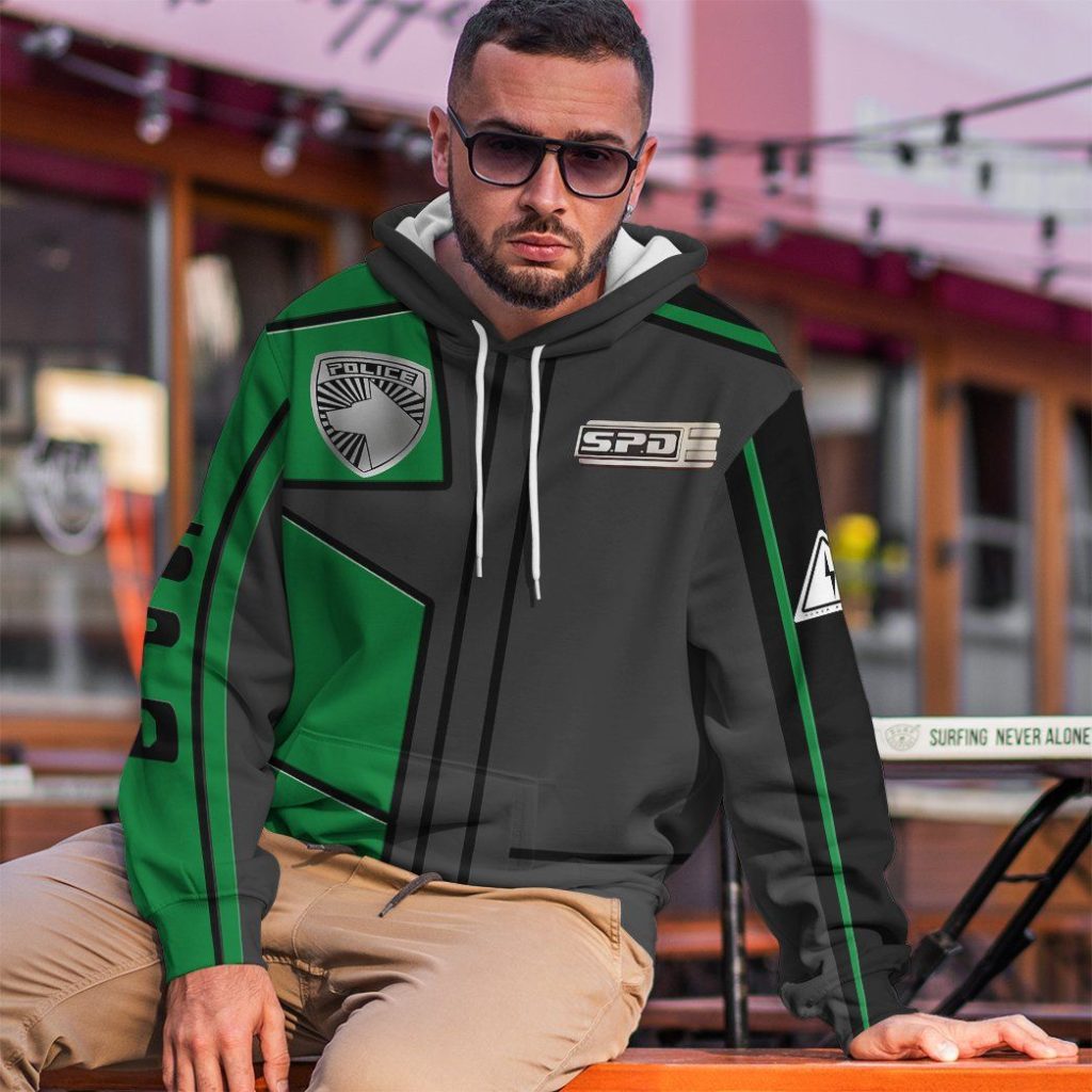 gearhuman 3d power rangers spd green uniform tshirt hoodie apparel gb290135 3d apparel 112994 - Power Rangers Mall