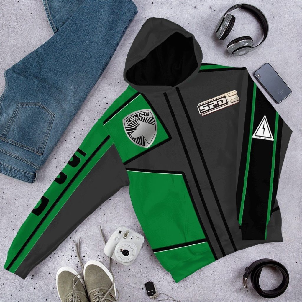 gearhuman 3d power rangers spd green uniform tshirt hoodie apparel gb290135 3d apparel 300405 - Power Rangers Mall