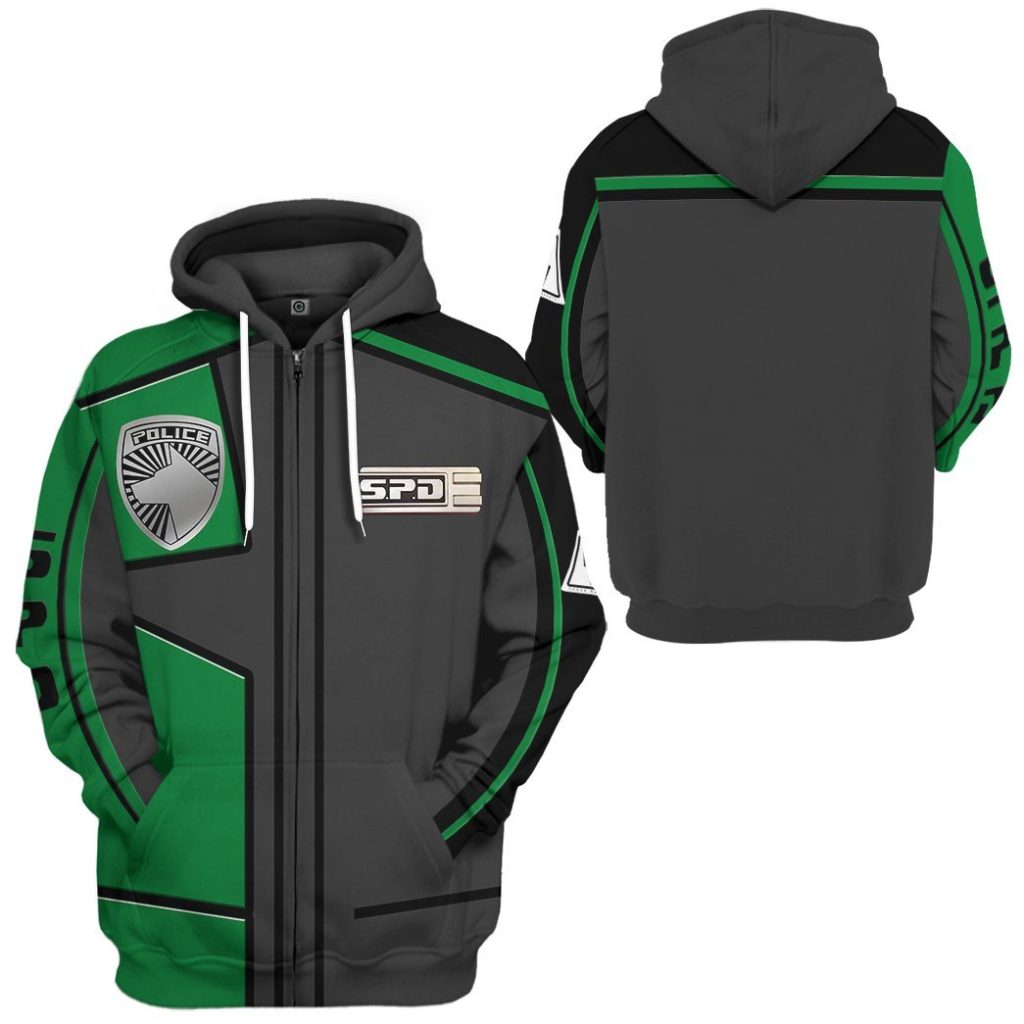 gearhuman 3d power rangers spd green uniform tshirt hoodie apparel gb290135 3d apparel 622733 - Power Rangers Mall