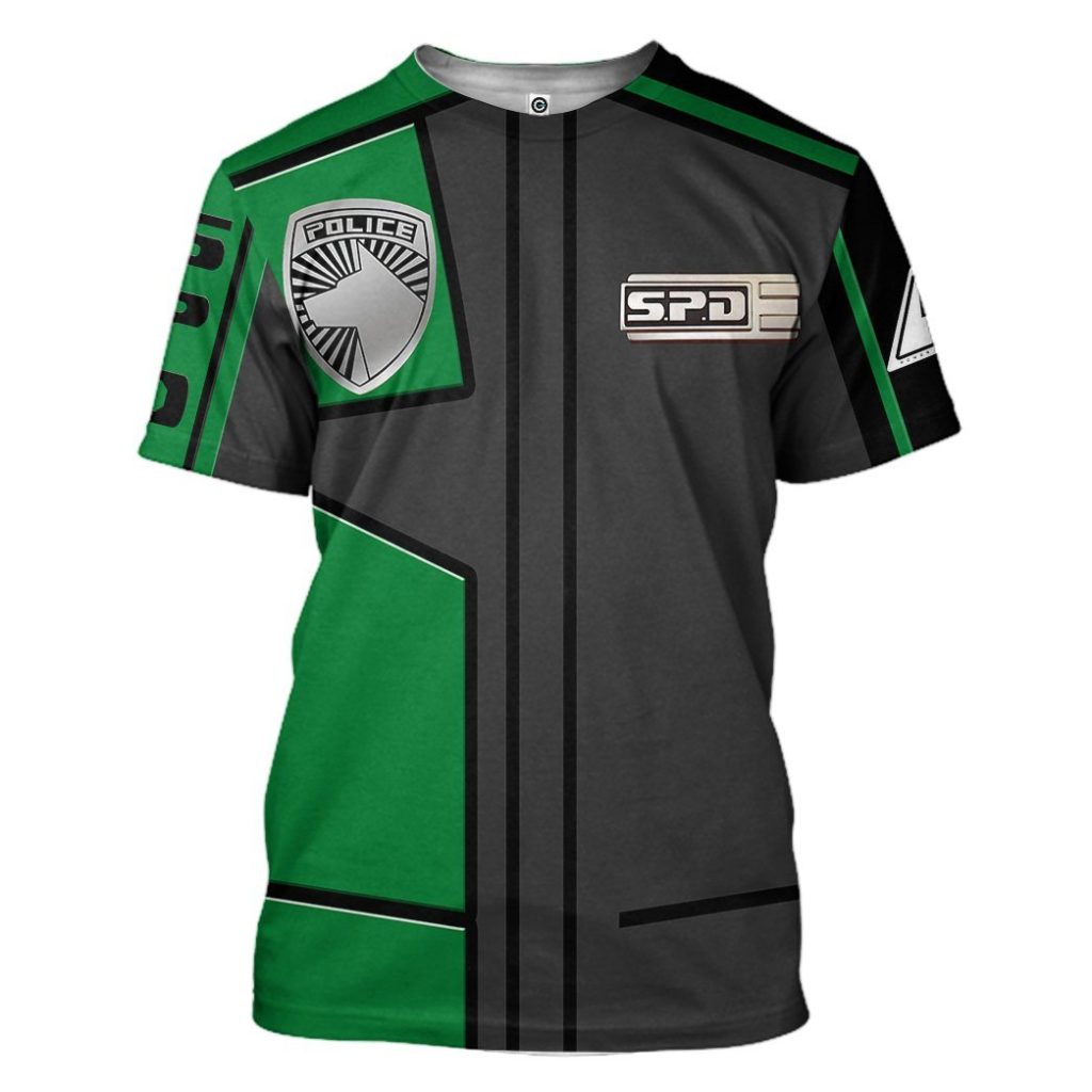 gearhuman 3d power rangers spd green uniform tshirt hoodie apparel gb290135 3d apparel t shirt s 554981 - Power Rangers Mall