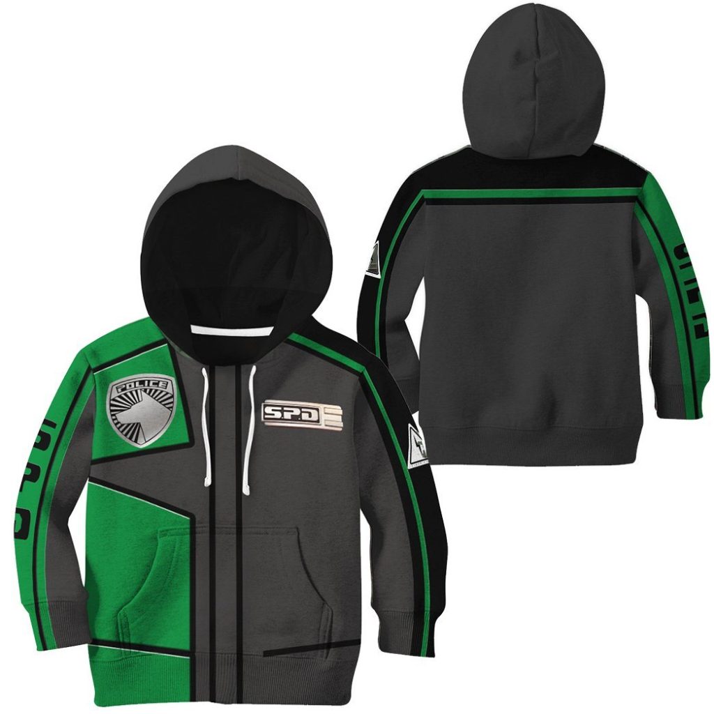 gearhuman 3d power rangers spd green uniform tshirt hoodie kids gb220213 kid 3d apparel 640948 c8358448 8637 495f 8d0d fc01ce971b5d - Power Rangers Mall