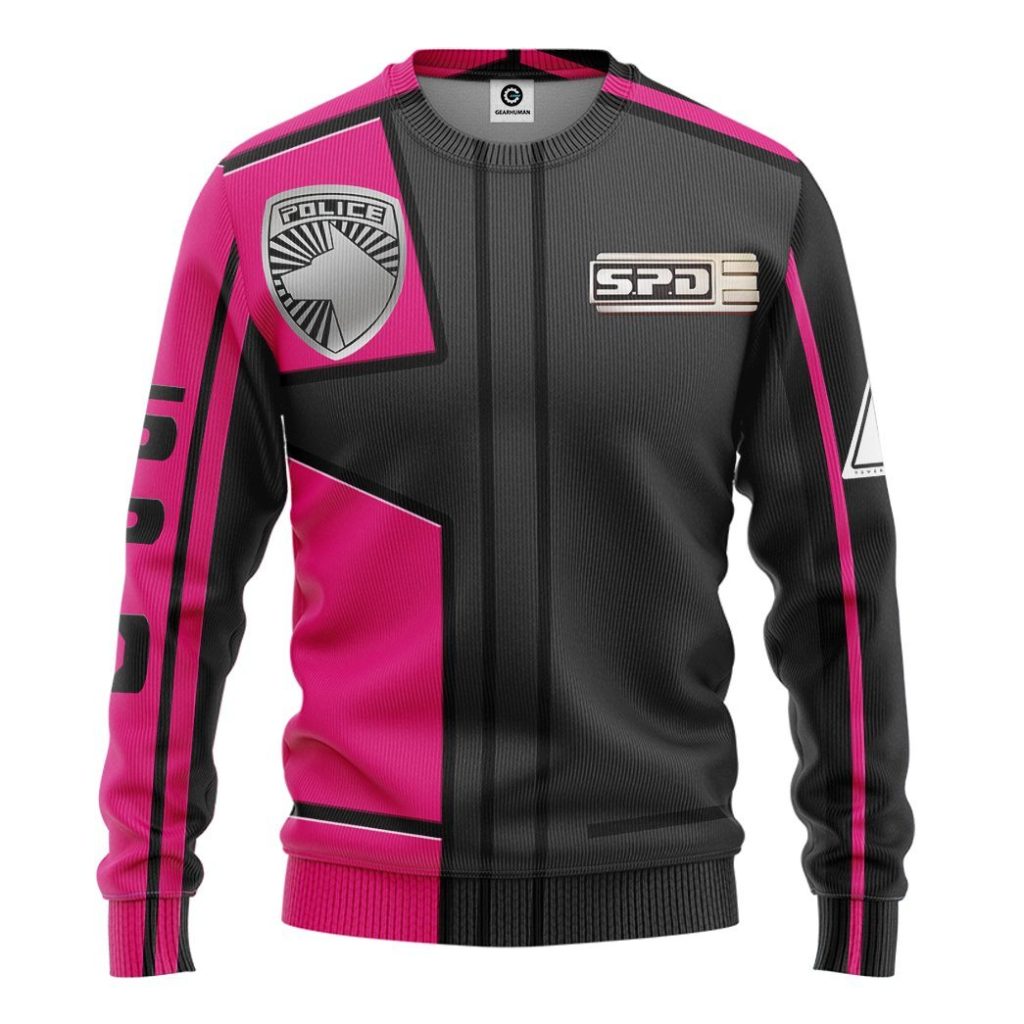 gearhuman 3d power rangers spd pink uniform tshirt hoodie apparel gb290145 3d apparel long sleeve s 897568 - Power Rangers Mall