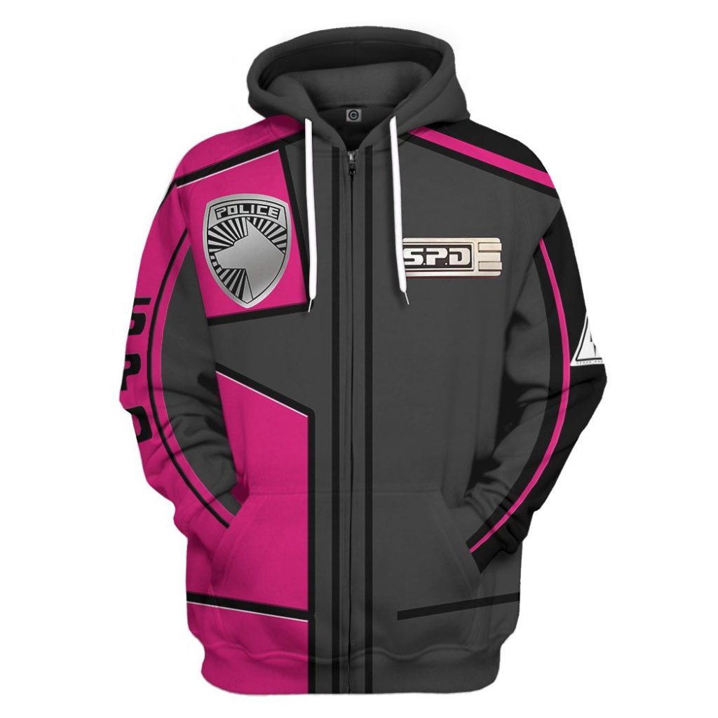 gearhuman 3d power rangers spd pink uniform tshirt hoodie apparel gb290145 3d apparel zip hoodie s 578812 - Power Rangers Mall