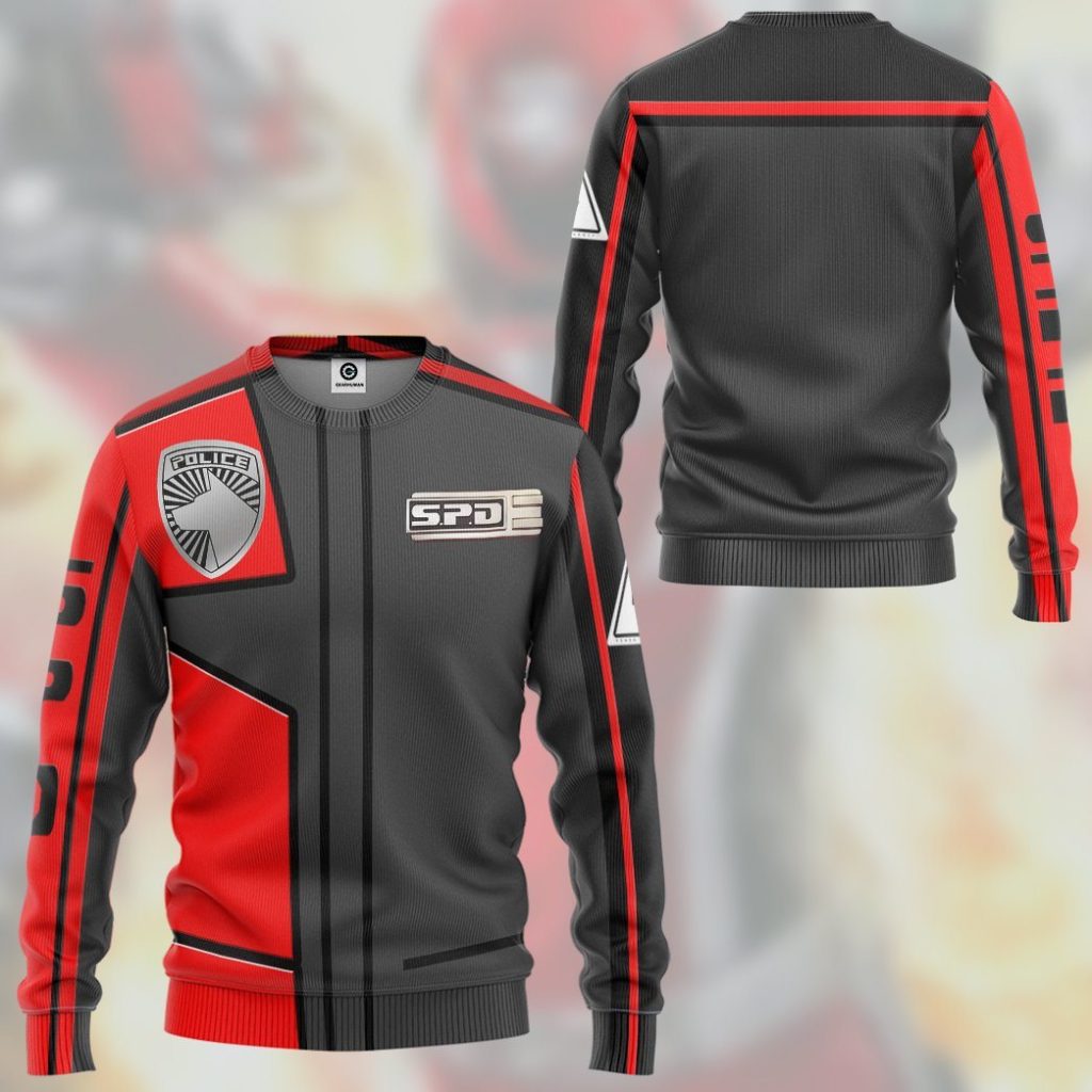 gearhuman 3d power rangers spd red uniform tshirt hoodie apparel gb290133 3d apparel 363318 - Power Rangers Mall